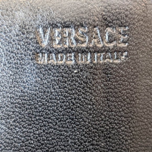 Authentic Versace Genuine Black Leather Trifold Wallet with Medusa Medallion - Picture 10 of 12